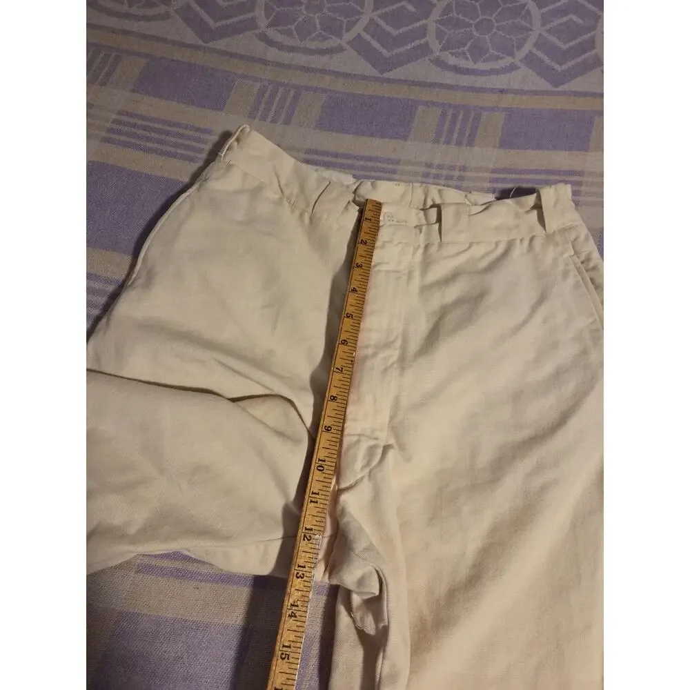 Vintage 1940s Palm Beach Gabardine Rayon Pleated Trouser Linen Pants Size 29x28